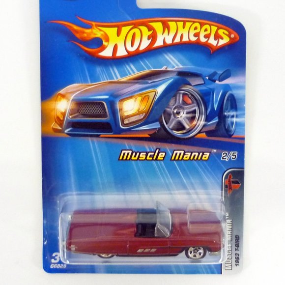 Hot Wheels 1963 T-Bird #102 Muscle Mania 2/5 Red Die-Cast Car 2005 - Picture 1 of 1